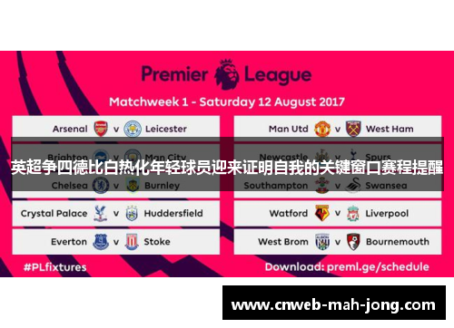 英超争四德比白热化年轻球员迎来证明自我的关键窗口赛程提醒